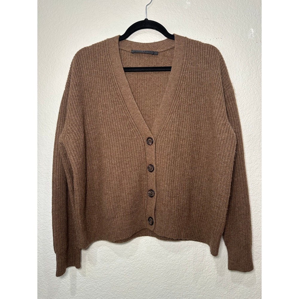 Jenni‎ Kayne Everyday Cardigan Brown Wool Cashmere V-Neck Sweater XS 48-7400-D21